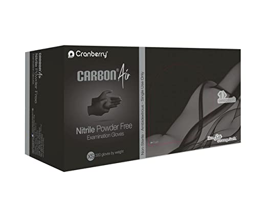Cranberry CR3265 Carbon Air Nitrile Exam Gloves Extra Small Black Powder Free 300/Box Cranberry CR3265 Carbon Air Nitrile Exam Gloves Extra Small Black Powder Free 300/Box